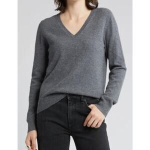 New  NORDSTROM  100% Cashmere V-Neck Sweater XS ~ GORGEOUS Ret $159